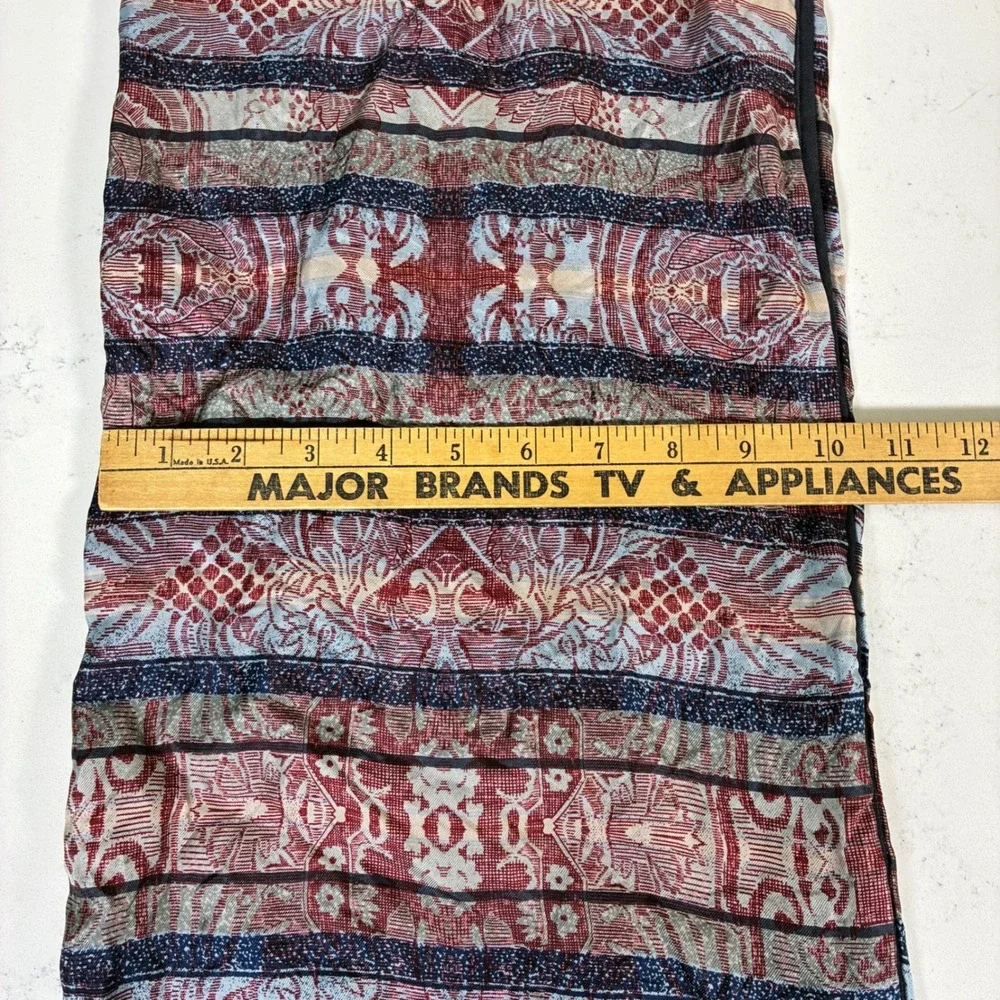 Winterthur Scarf Silk Wool Damask Stripe Fringe Japan Luxury Formal Preppy